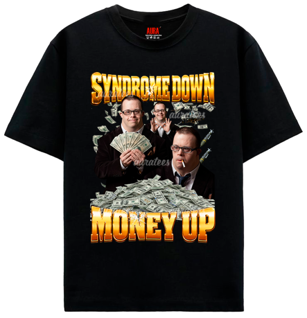 REMERA NEGRA syndrome down MA SYNDROME DOWN MONEY UP